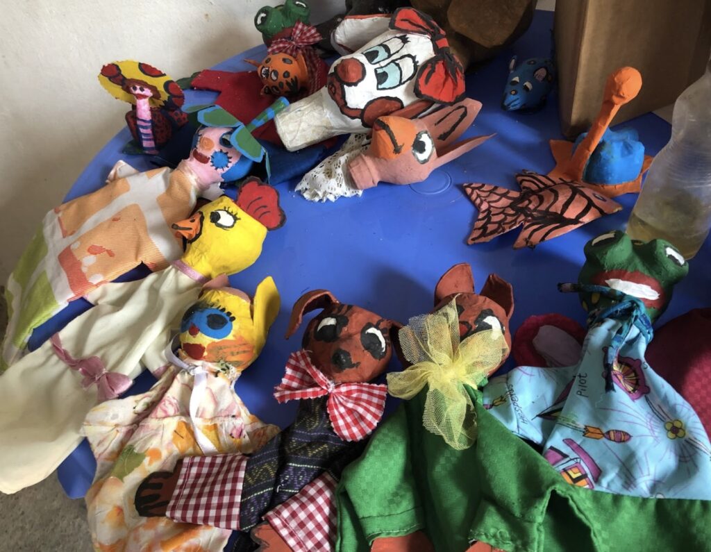 Color photograph of children's puppets.